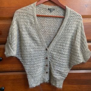 Massimo Dutti dolman short sleeve crochet cardigan